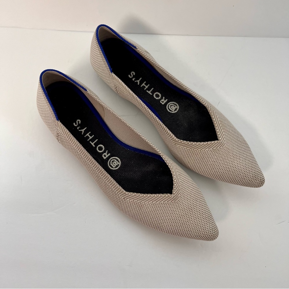 Rothys Gray Pointed Flat